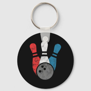 Distressed Bowling For Men Bowling Pins And Ll Key Ring