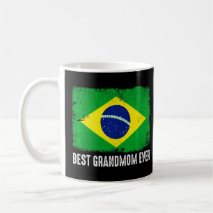 Distressed Brazil Flag Best Grandmom Ever Patrioti Coffee Mug