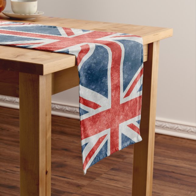 Distressed British Flag Long Table Runner (In Situ)