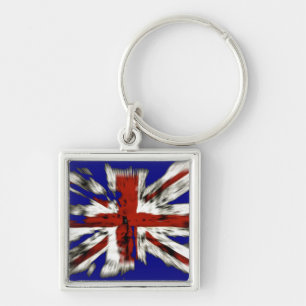 Distressed British Union Jack Key Ring
