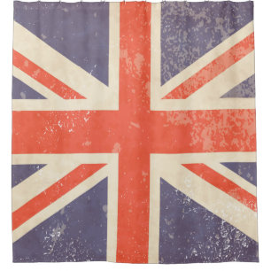 Distressed British Union Jack  Shower Curtain