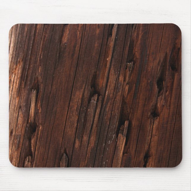 Distressed Brown Wood Bark Texturised Mouspad Mouse Pad (Front)