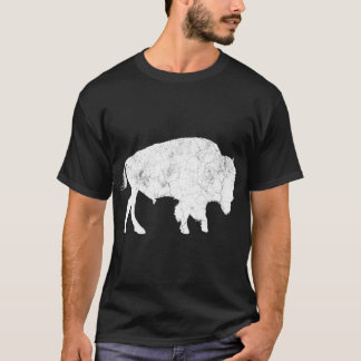 Distressed Buffalo Retro Bison Animal Lover Men Wo T-Shirt