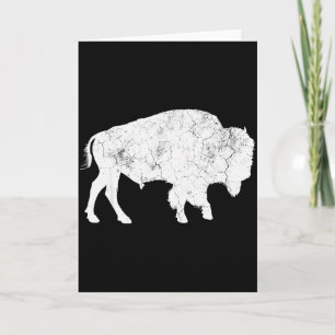 Distressed Buffalo Retro Bison Animal Lover Shirt Card