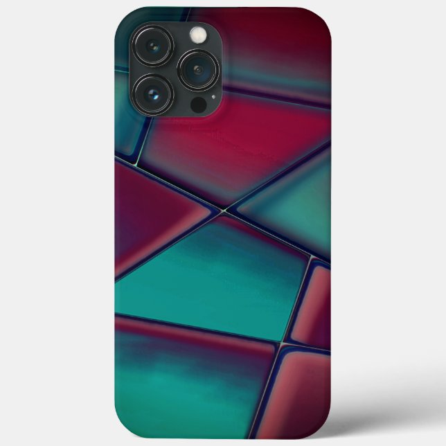 Distressed burgundy and strong cyan in trapezoidal Case-Mate iPhone case (Back)
