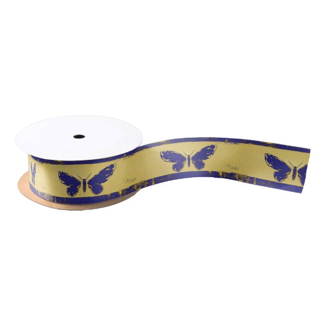 Distressed Butterfly Ribbon Satin Ribbon (Spool)