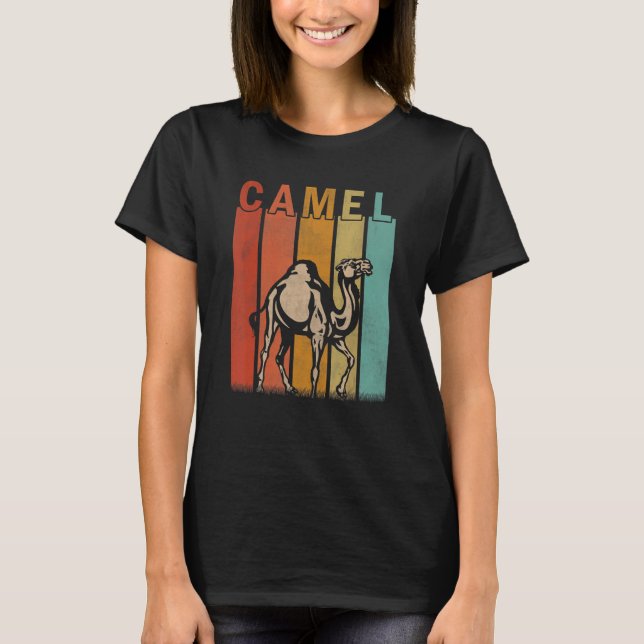 Distressed Camel   Men Women Kid Cute Camel Retro T-Shirt (Front)