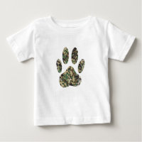 Distressed Camo Dog Paw Print