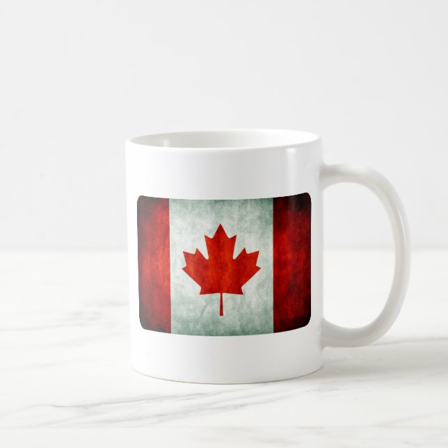 Distressed Canada Flag Coffee Mug (Right)
