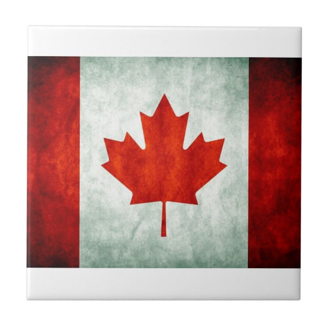 Distressed Canada Flag Tile (Front)