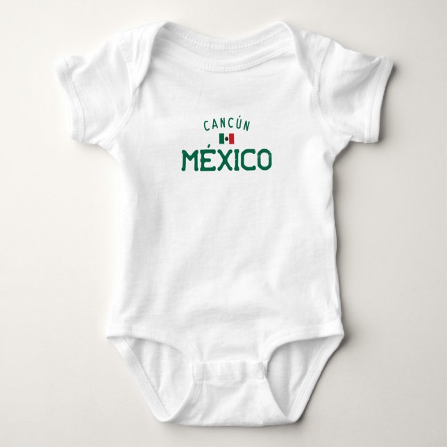 Distressed Cancún México (Cancun Mexico) Baby Bodysuit (Front)