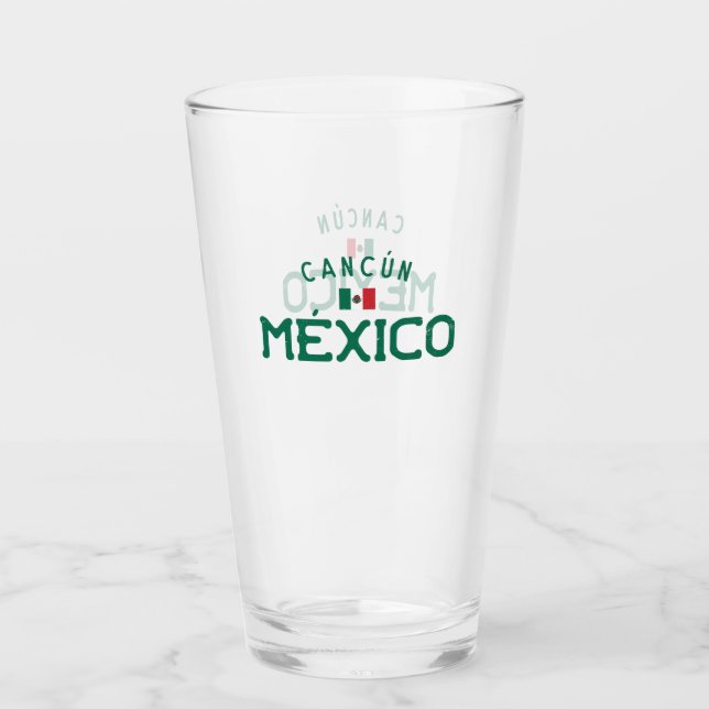 Distressed Cancun Mexico Glass (Front)