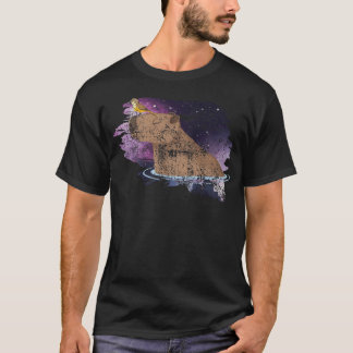 Distressed Capybara And Bird Nature Animal Rodent  T-Shirt