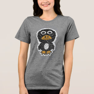 Distressed Cartoon Penguin 7 Tri-Blend Shirt