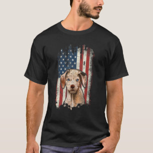 Distressed Catahoula Leopard American Flag Patriot T-Shirt
