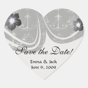 distressed chandelier black white heart sticker