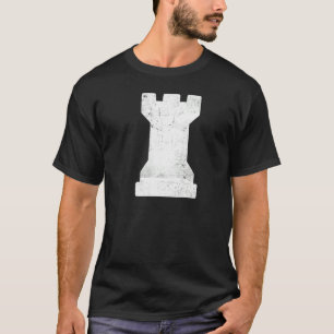 Distressed Chess Piece White Rook White Chess Cast T-Shirt