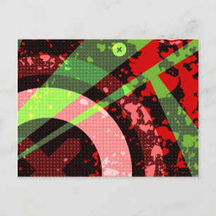 distressed chex : postcard