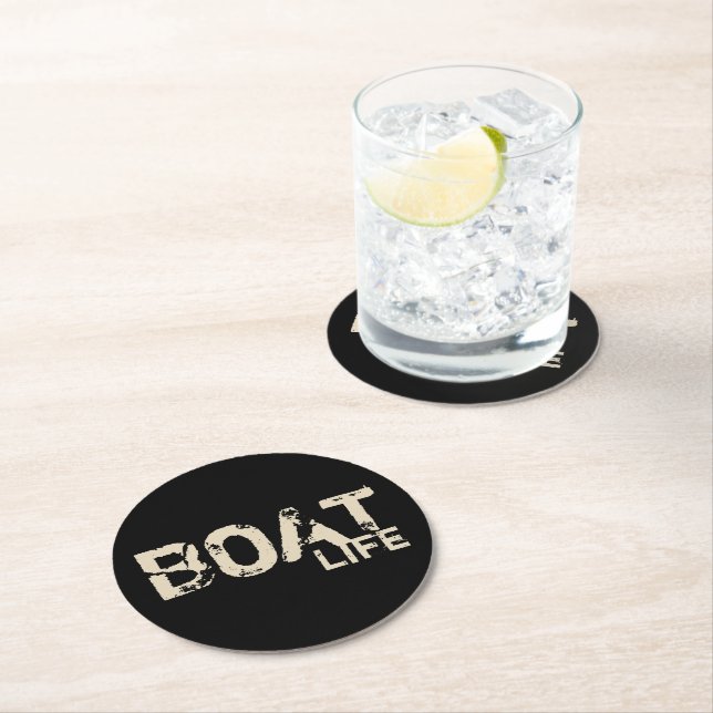 distressed chic BOAT LIFE | Round Paper Coaster (Insitu)