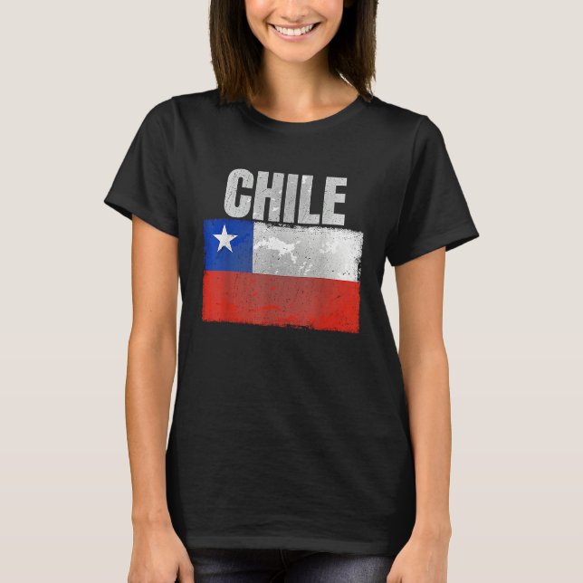 Distressed Chile Flag Graphic for Men Women Hispan T-Shirt (Front)