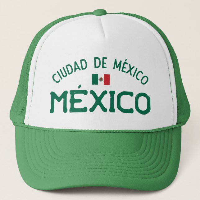 Distressed Ciudad de México (Mexico City) Trucker Hat (Front)