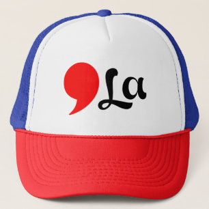 Distressed Comma La Funny Trucker Hat