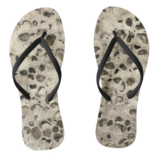 Distressed concrete small stones rocks beach thongs (Footbed)