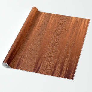 Distressed Copper Metallic Texture 10 Wrapping Paper