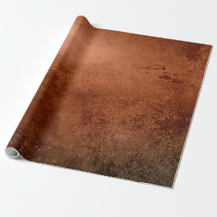 Distressed Copper Metallic Texture 5 Wrapping Paper