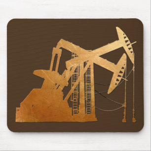 Distressed Copper Oil Pumping Unit Design Mouse Pad