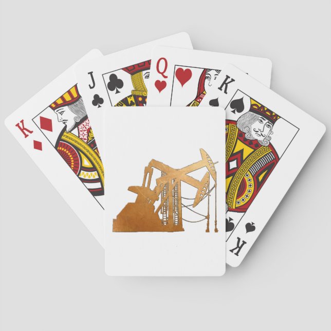 Distressed Copper Oil Pumping Unit Design Playing Cards (Back)