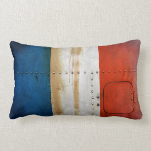 Distressed Country Flags France Lumbar Cushion