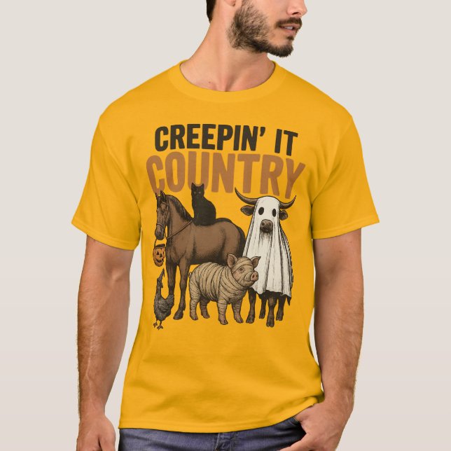 Distressed Creepin' It Country DTF Heat Transfer T-Shirt (Front)