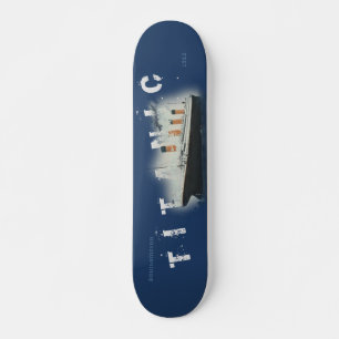 Distressed Custom Text Titanic  Skateboard