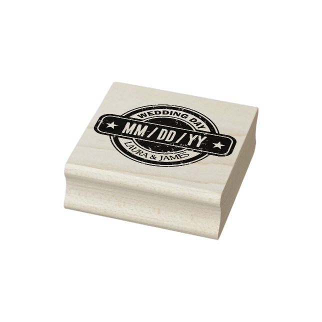 Distressed Custom Wedding Day Date  Rubber Stamp (Stamp)