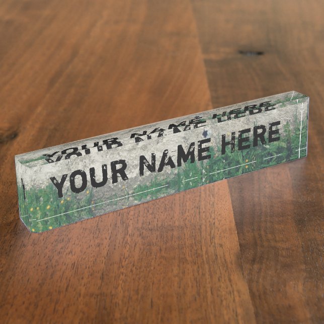 Distressed Customisable Desk Nameplate (Side)