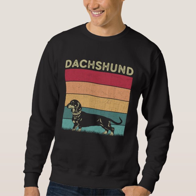 Distressed Dachshund Dog  Boys Girls Retro Style D Sweatshirt (Front)