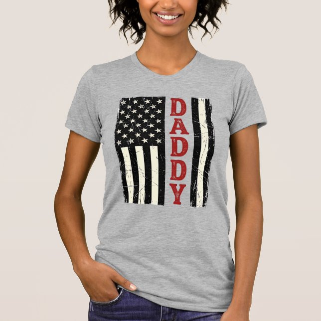 Distressed Daddy American Flag Shirt Design_1 (Front)