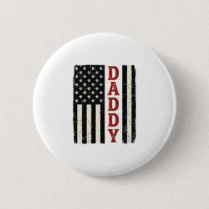 Distressed Daddy American Flag Shirt Design_1 6 Cm Round Badge