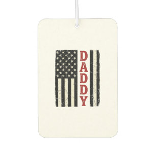Distressed Daddy American Flag Shirt Design_1 Car Air Freshener