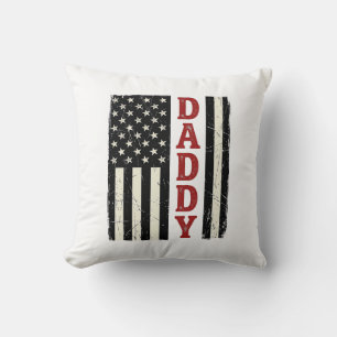 Distressed Daddy American Flag Shirt Design_1 Cushion