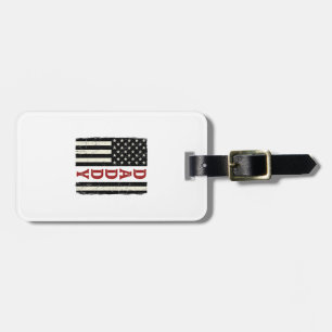 Distressed Daddy American Flag Shirt Design_1 Luggage Tag