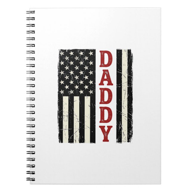 Distressed Daddy American Flag Shirt Design_1 Notebook (Front)