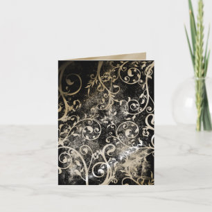 Distressed Damask Gothic Grunge Wedding RSVP Invitation