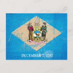 Distressed Delaware Flag Postcard