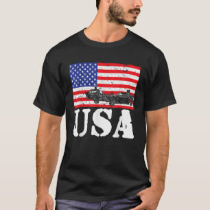Distressed Demolition Derby USA American Flag Vint T-Shirt