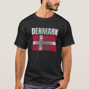 Distressed Denmark Flag Graphic For Men Women Kids T-Shirt