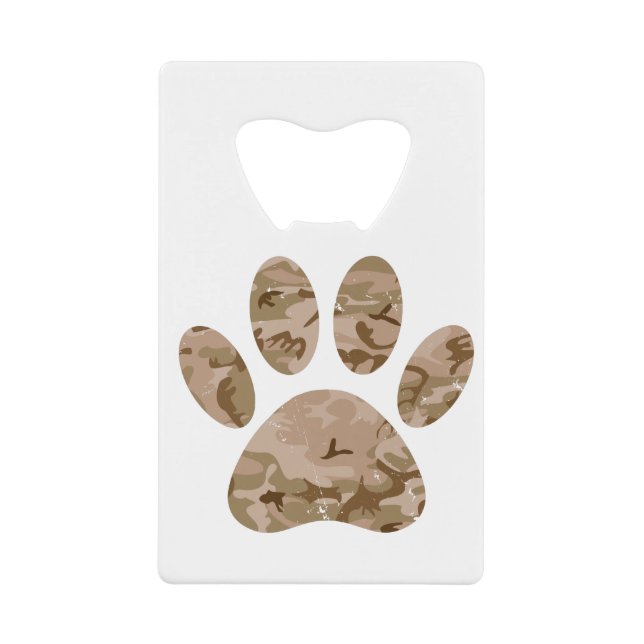 Distressed Desert Camo Dog Paw Print  (Front)
