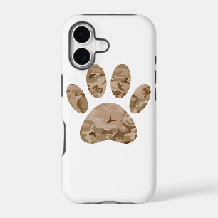 Distressed Desert Camo Dog Paw Print