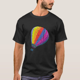 Distressed Design Colourful Hot Air Balloon Cool B T-Shirt